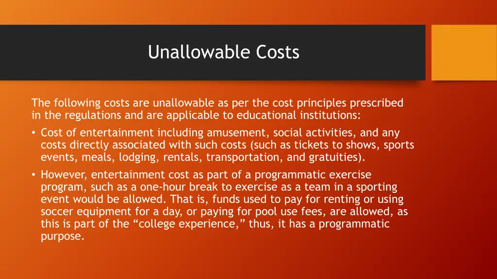 unallowable costs