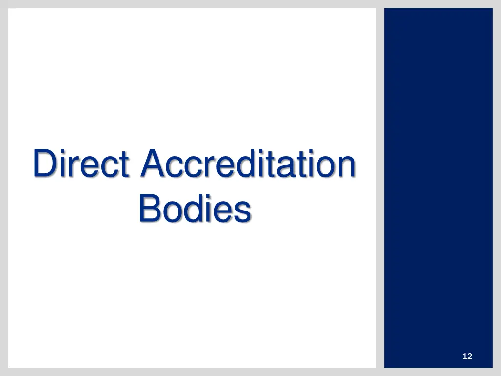 direct accreditation bodies