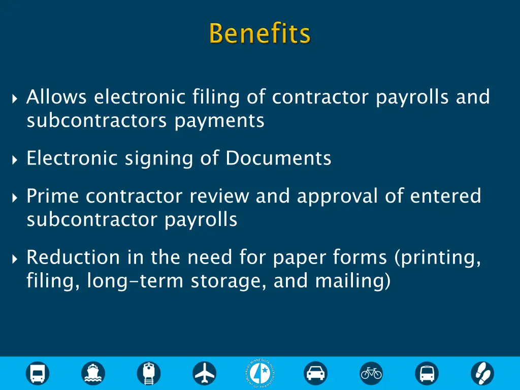 allows electronic filing of contractor payrolls