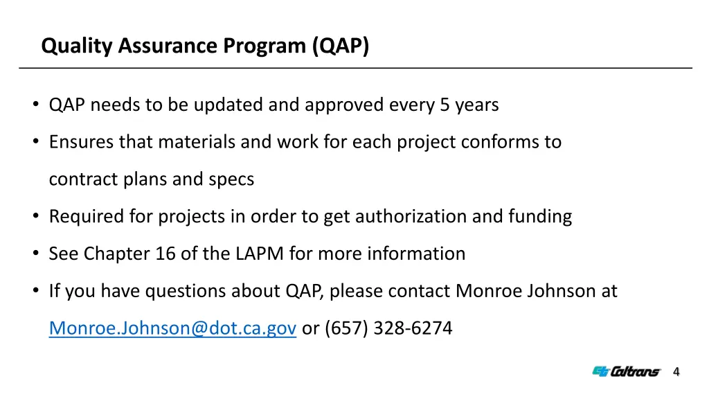 quality assurance program qap