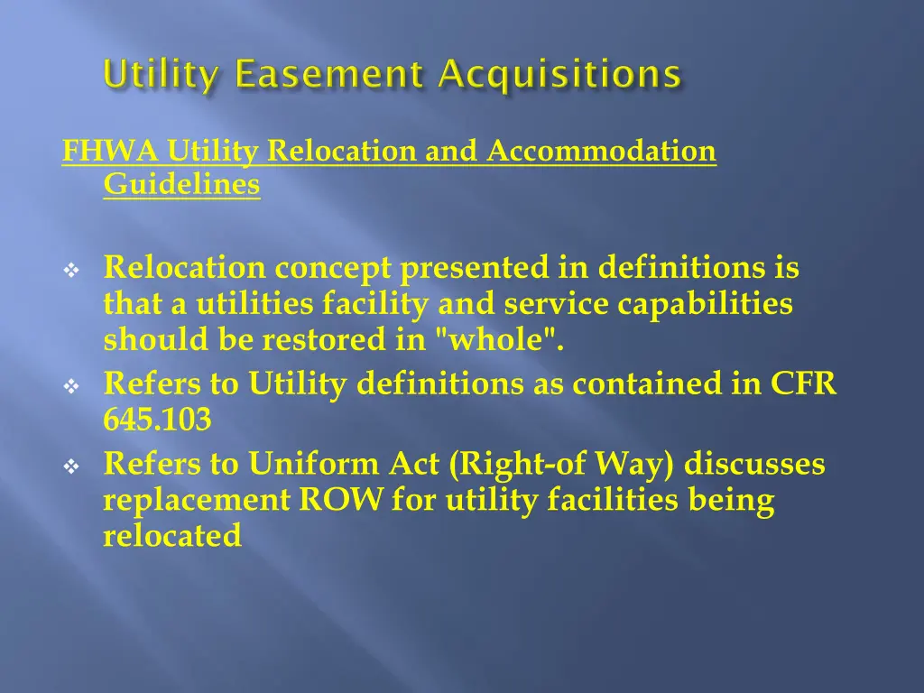 fhwa utility relocation and accommodation