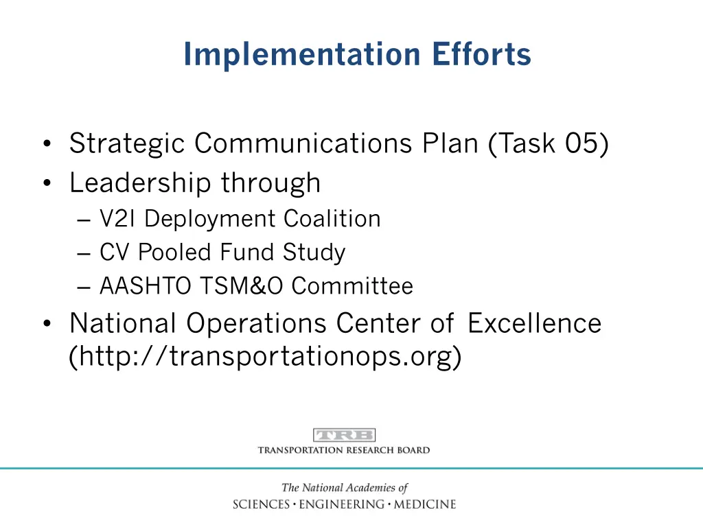 implementation efforts