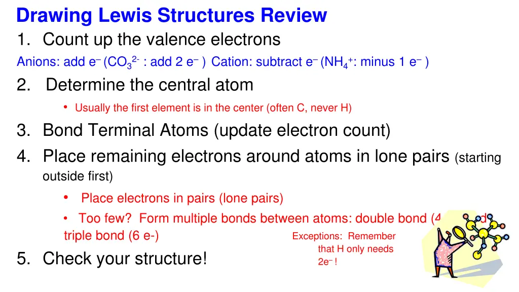 drawing lewis structures review