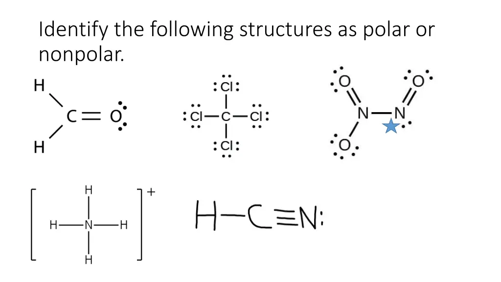 identify the following structures as polar