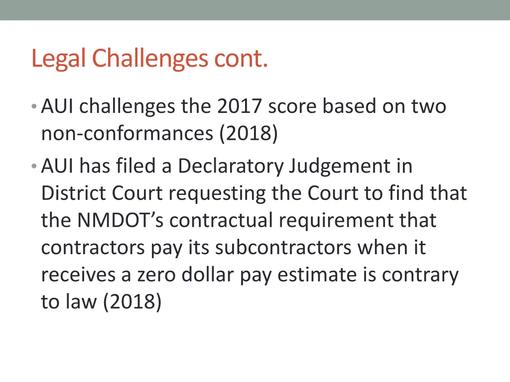 legal challenges cont 1