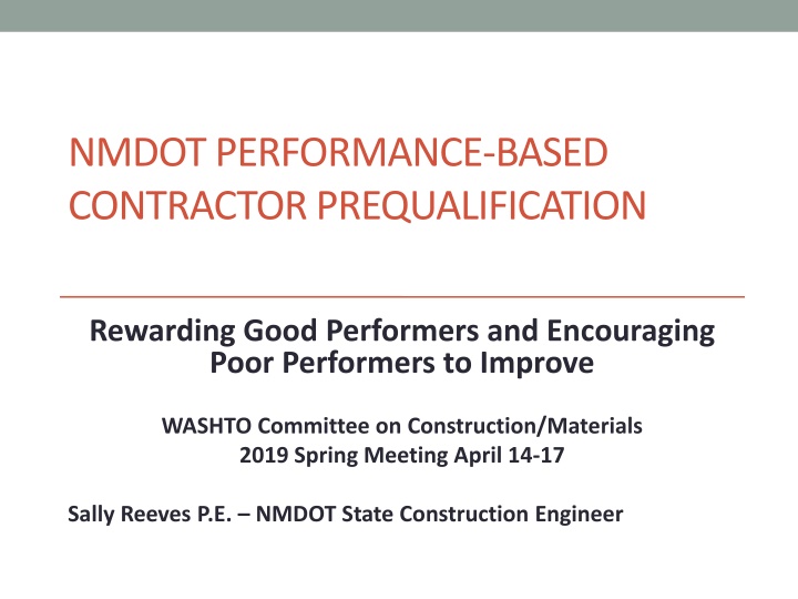 nmdot performance based contractor