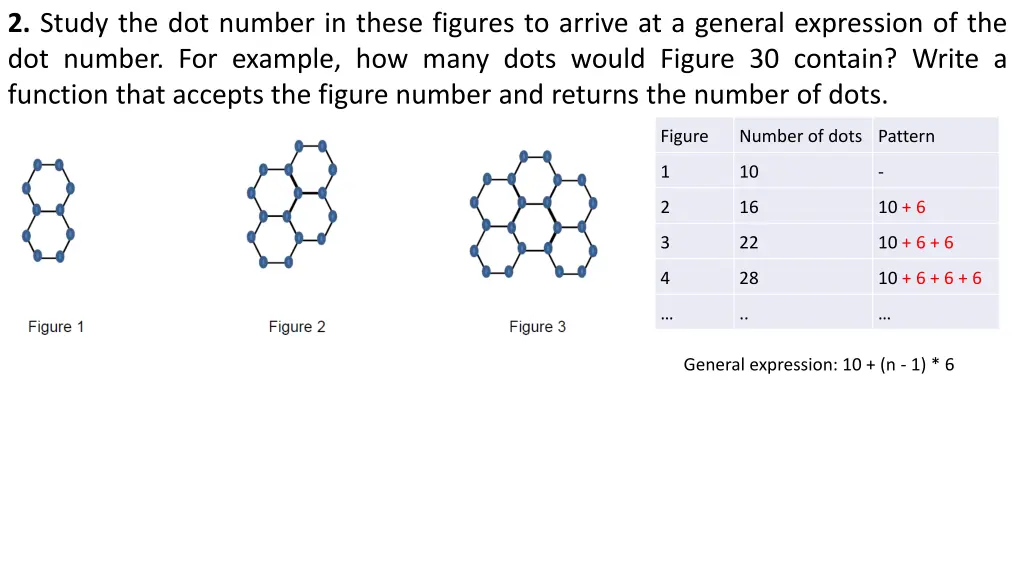 2 study the dot number in these figures to arrive 1