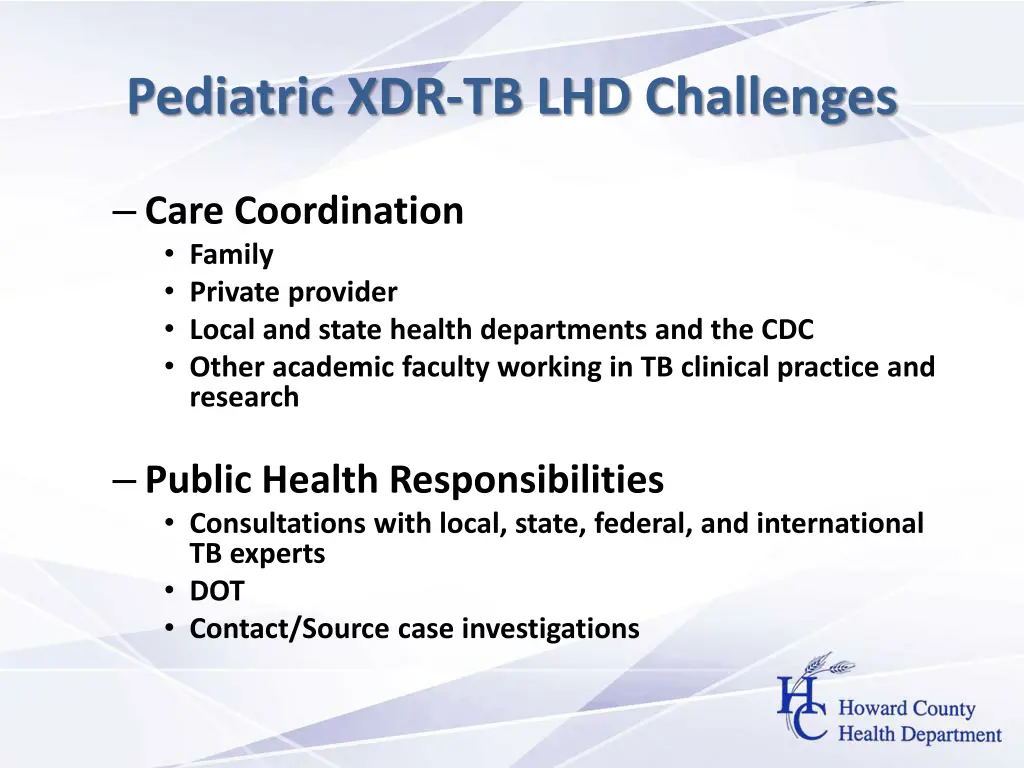 pediatric xdr tb lhd challenges