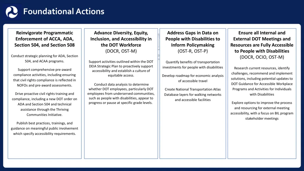 foundational actions