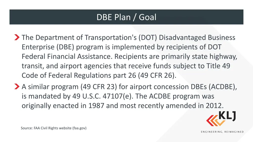 dbe plan goal