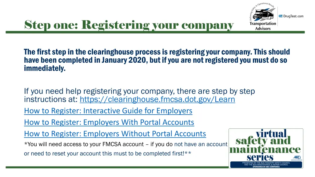 step one registering your company