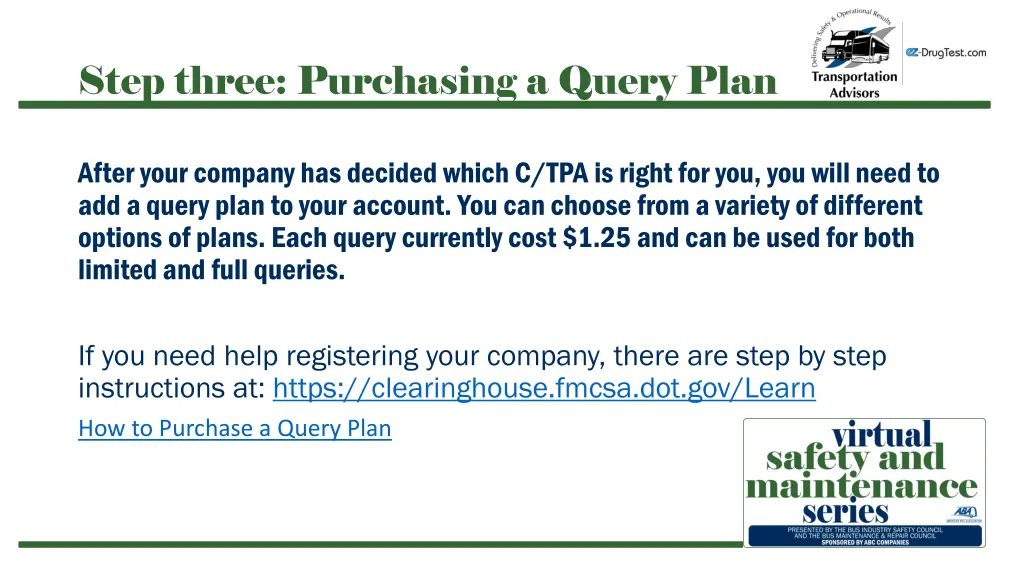 step three purchasing a query plan