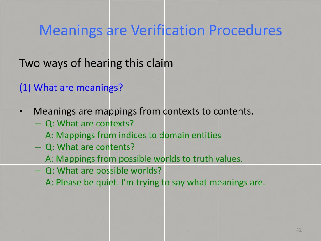 meanings are verification procedures 1