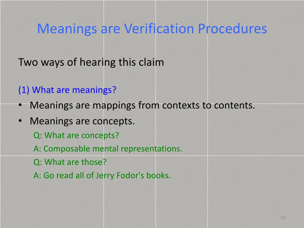 meanings are verification procedures 2