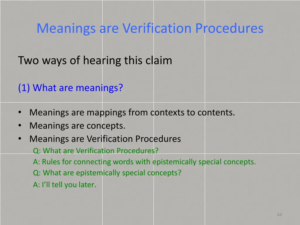 meanings are verification procedures 3