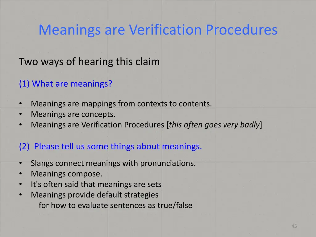 meanings are verification procedures 4