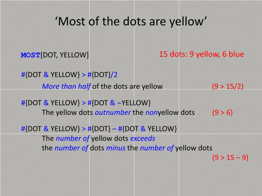 most of the dots are yellow