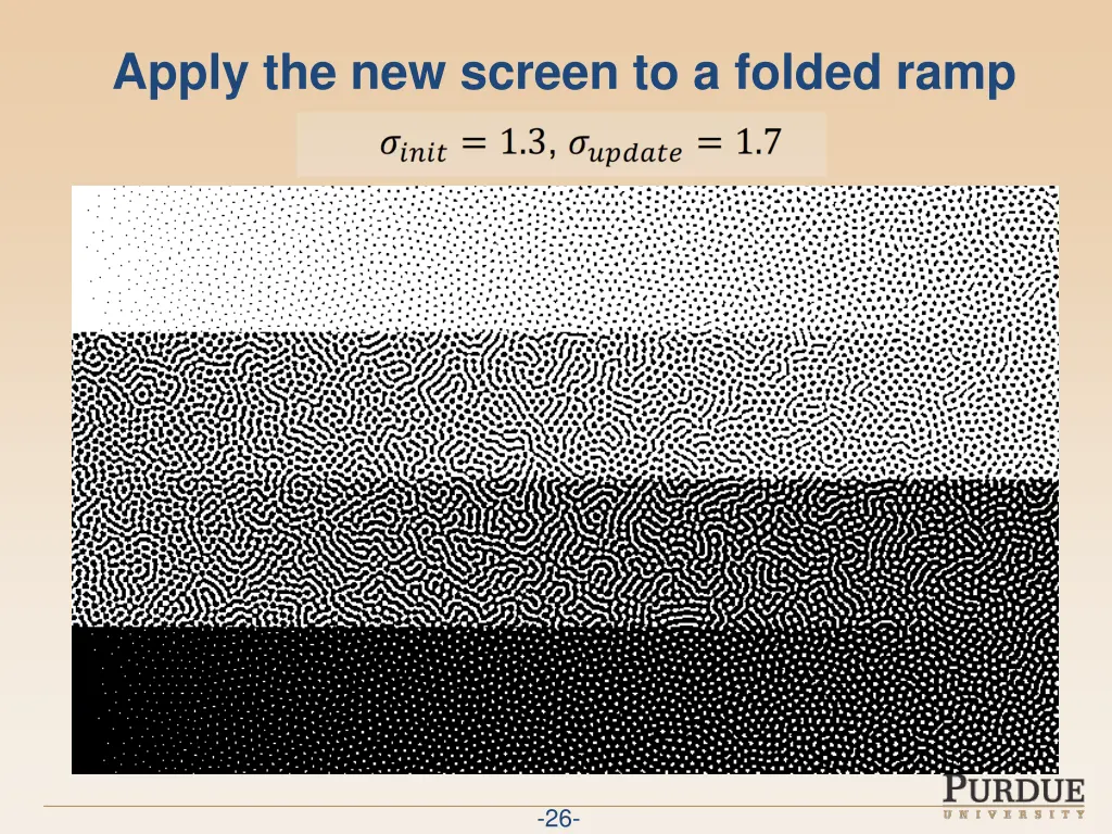 apply the new screen to a folded ramp