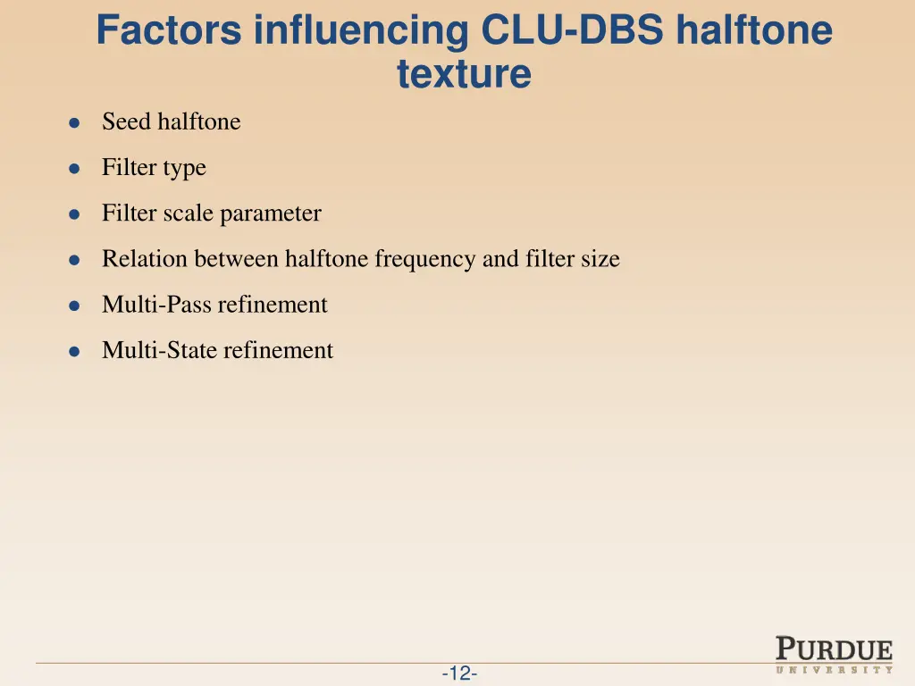 factors influencing clu dbs halftone texture