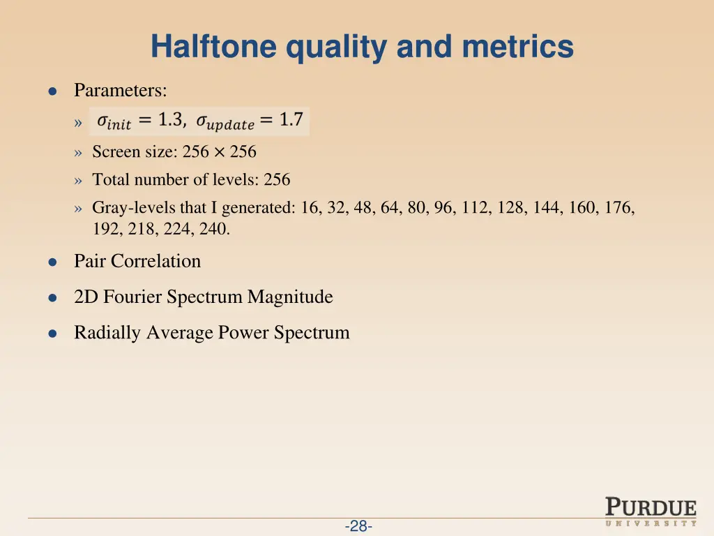 halftone quality and metrics