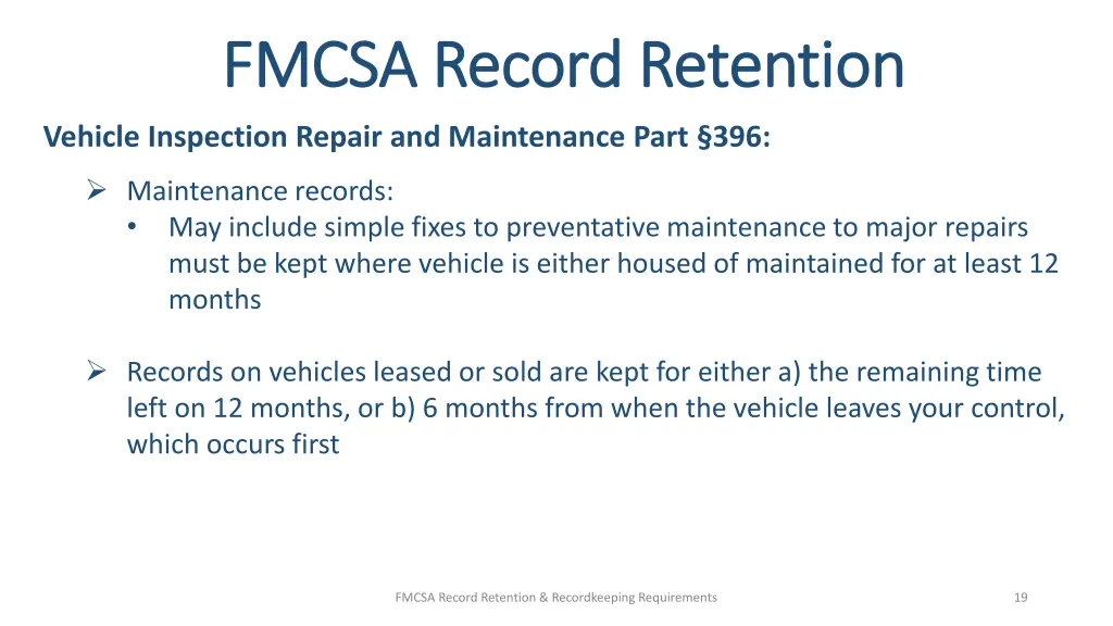 fmcsa record retention fmcsa record retention 14