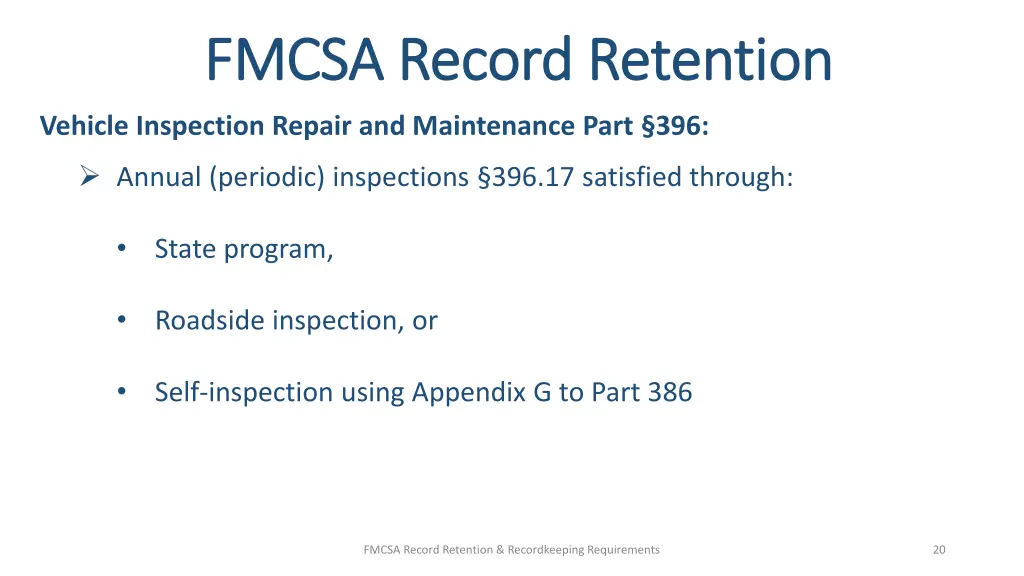 fmcsa record retention fmcsa record retention 15