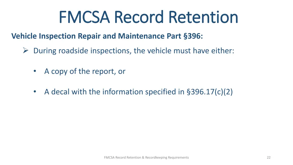 fmcsa record retention fmcsa record retention 17