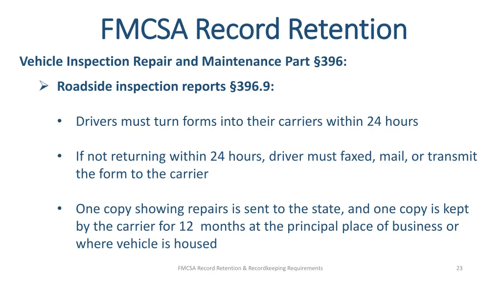 fmcsa record retention fmcsa record retention 18