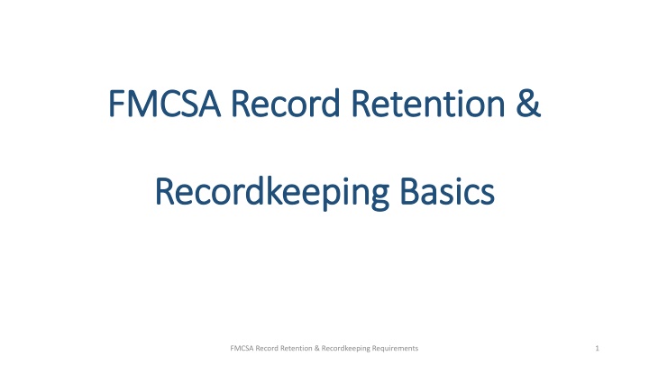 fmcsa record retention fmcsa record retention