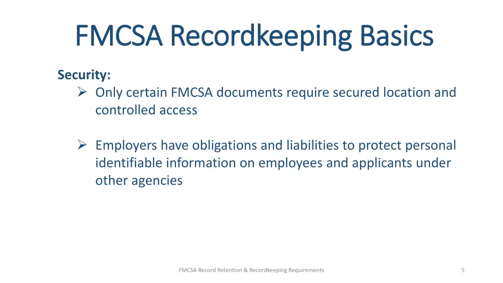 fmcsa recordkeeping basics fmcsa recordkeeping 3