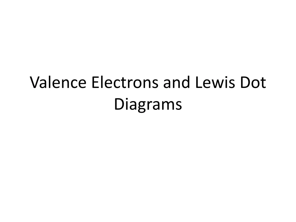 valence electrons and lewis dot diagrams