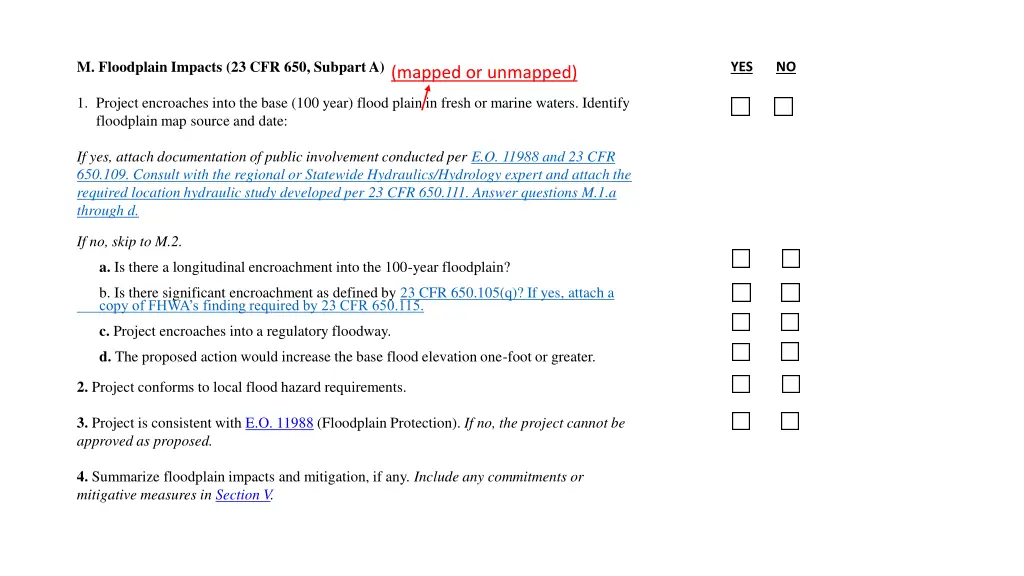 m floodplain impacts 23 cfr 650 subpart a