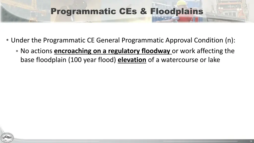 programmatic ces floodplains