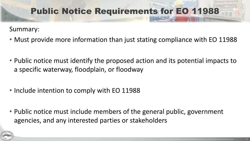 public notice requirements for eo 11988