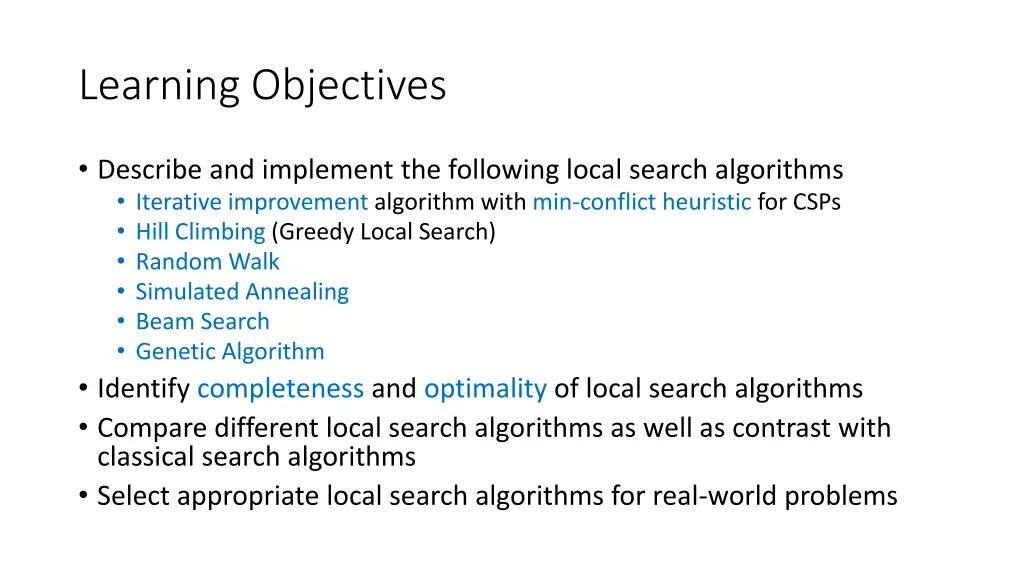 learning objectives 1