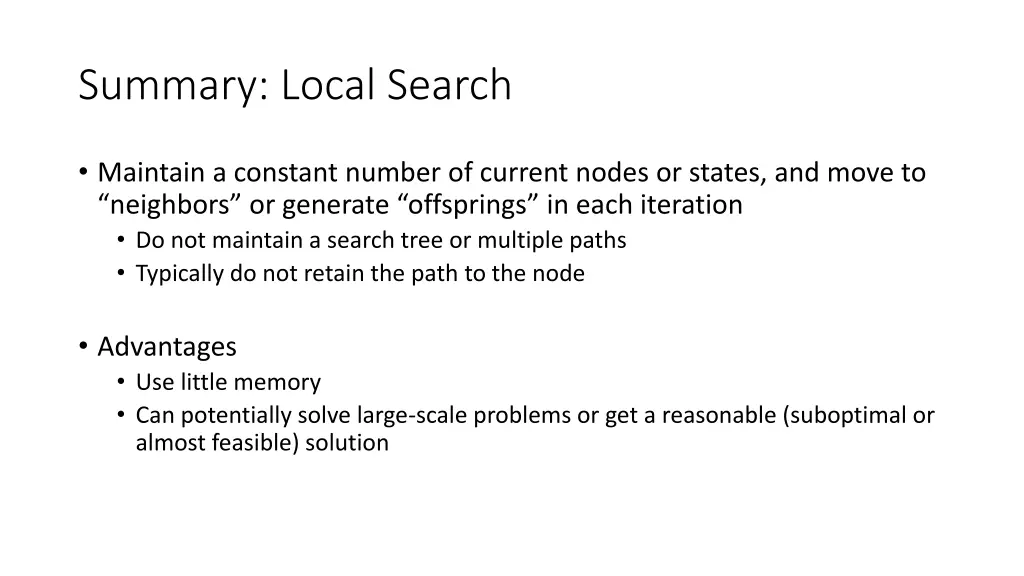 summary local search