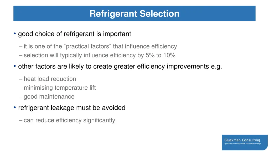 refrigerant selection