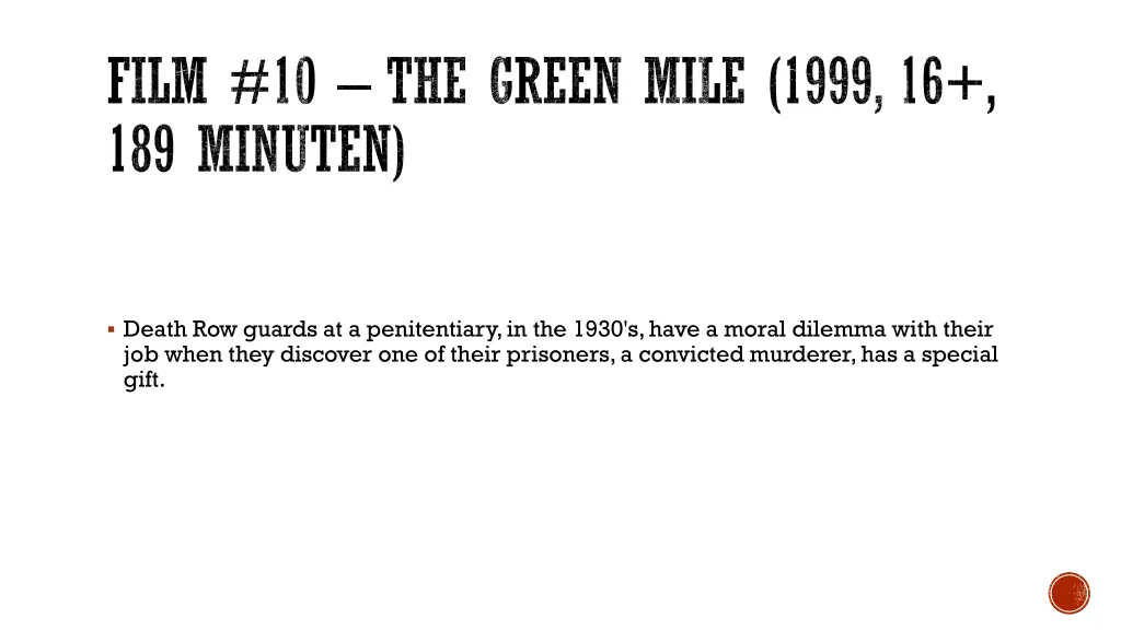 film 10 the green mile 1999 16 189 minuten