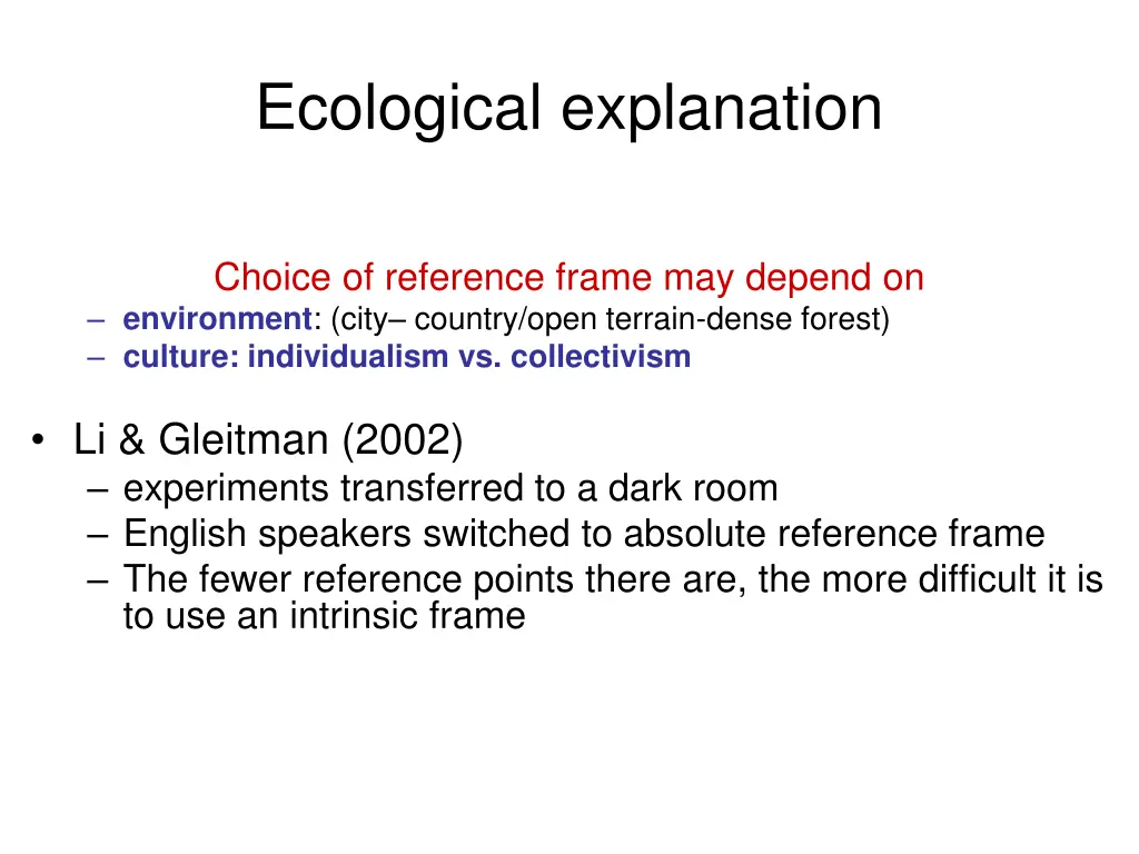 ecological explanation