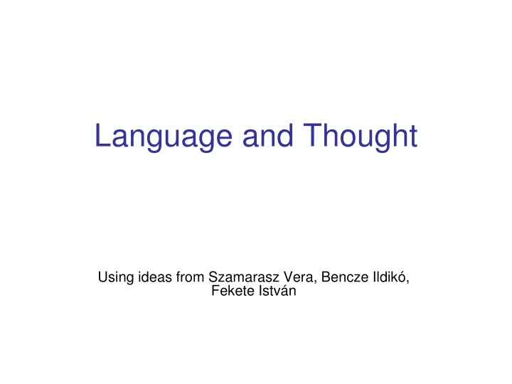 language and thought