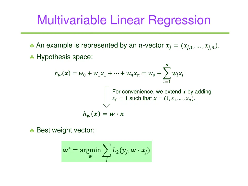 multivariable linear regression