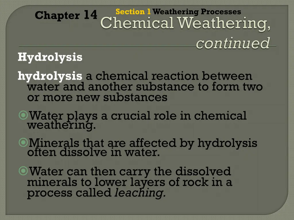 section 1 weathering processes 8