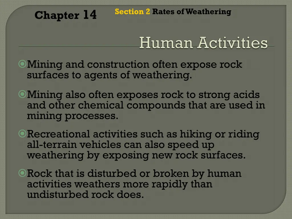 section 2 rates of weathering 7