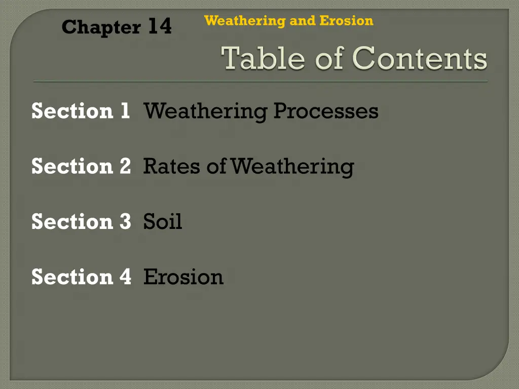 weathering and erosion