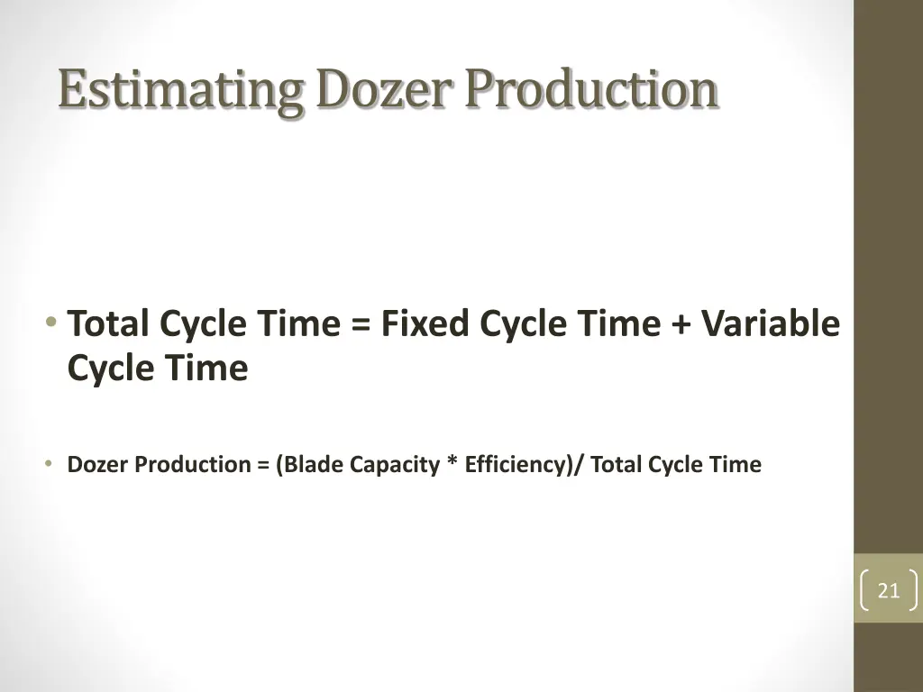 estimating dozer production