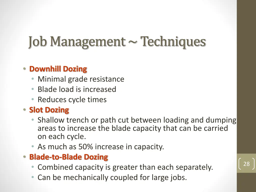 job management techniques