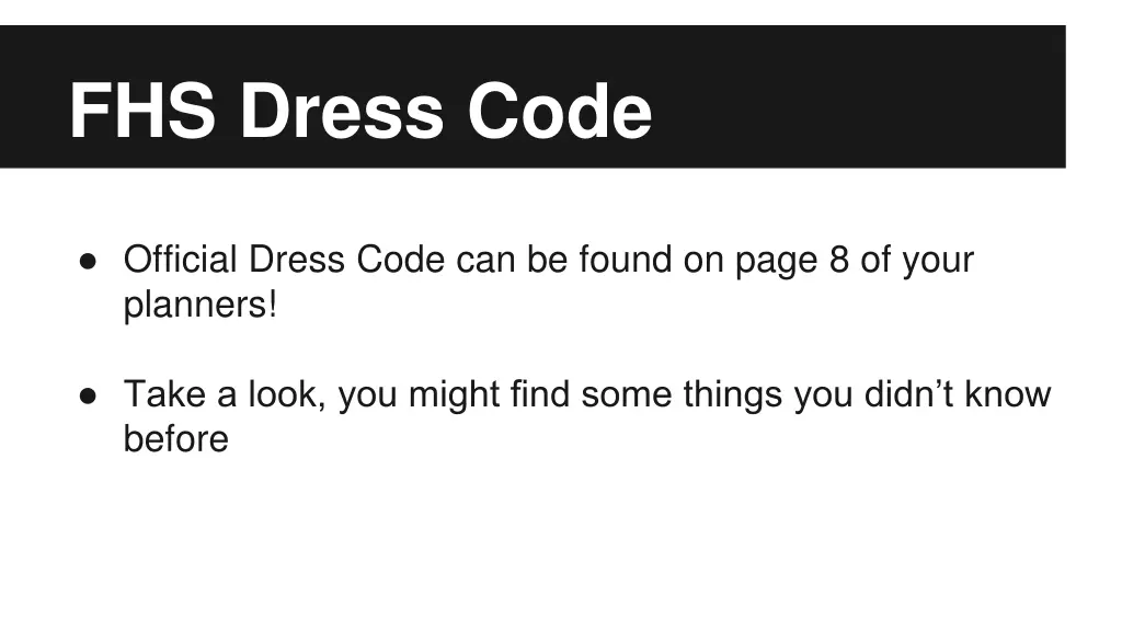 fhs dress code