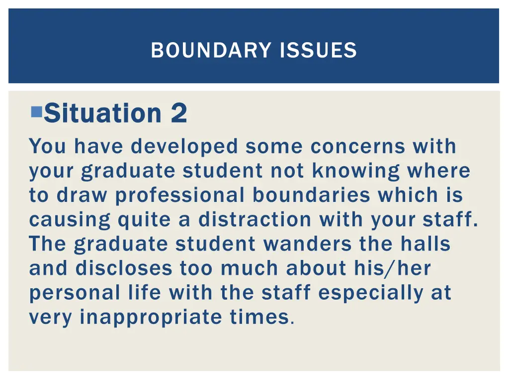 boundary issues