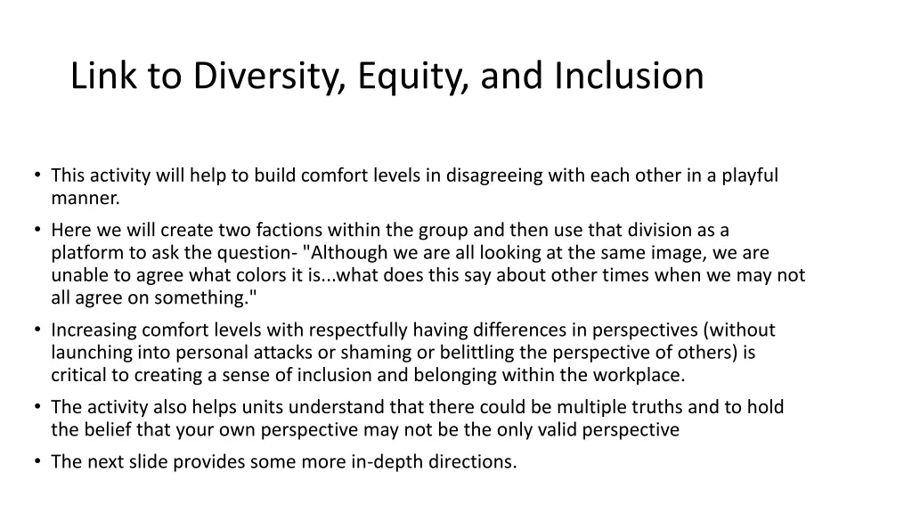 link to diversity equity and inclusion