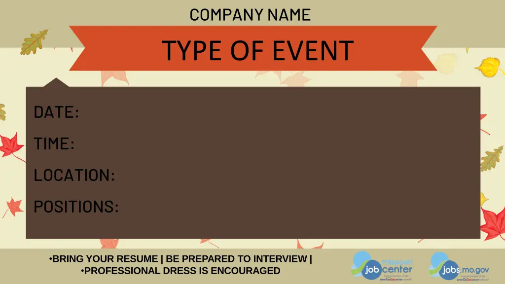 company name type of event 1